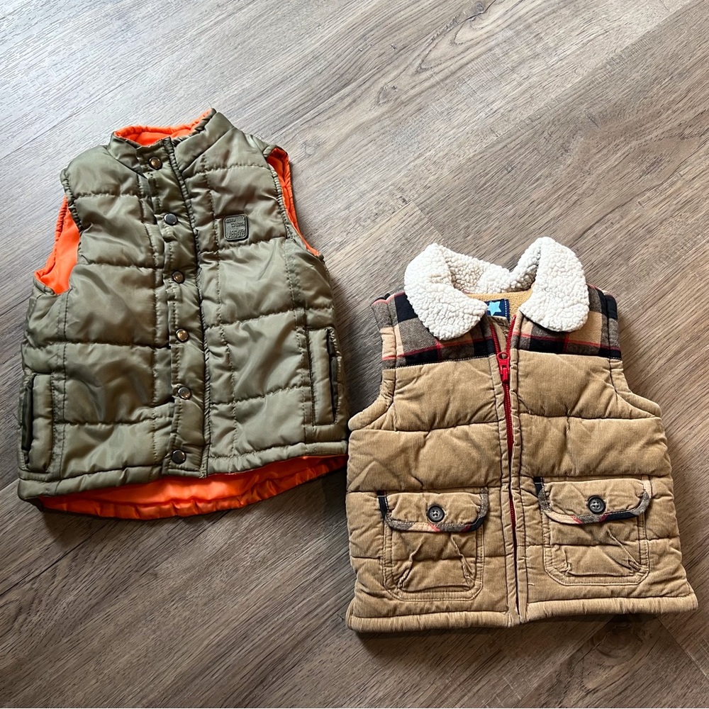 Two vests, 24 mos, ABS Kids and Old Navy